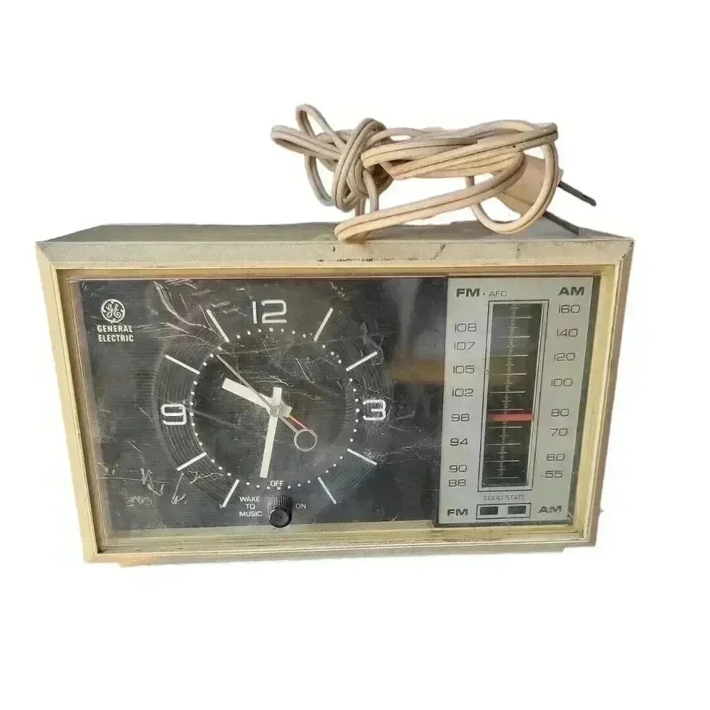 general electric clock radio vintage Working Condition